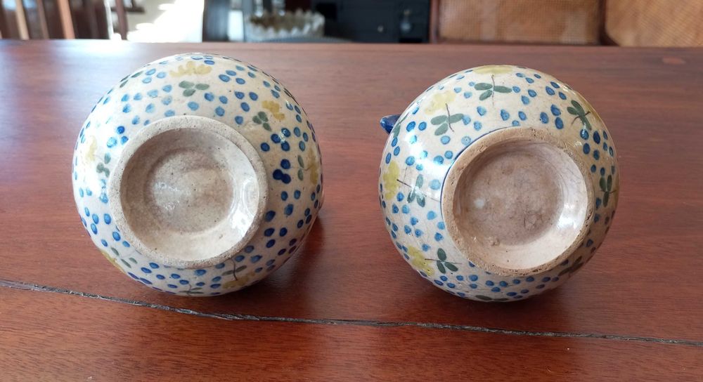 Antigo par de galhetas Portuguesas em faiança séc. XIX