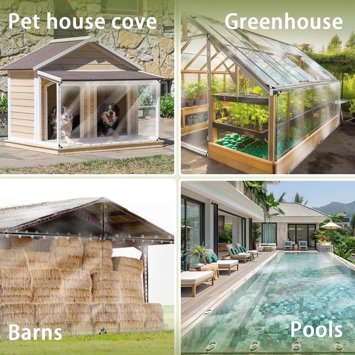 Przezroczysta plandeka 2×6m