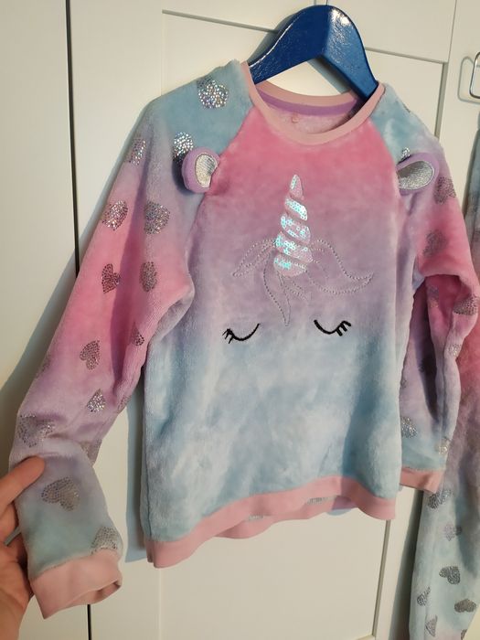 Dres polarowy piżama George 134/140 tęczowy jednorożec