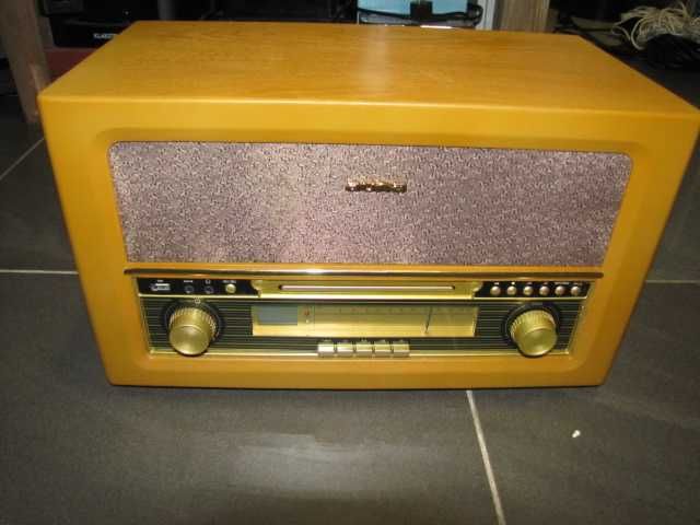 Wieża stereo styl retro drewno CD FM USB MP3  Auna Belle Epoque 1906
