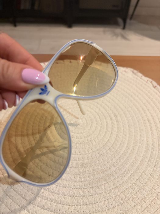 Okulary adidias prl biale plastikowe lata 70 80 kolekcjonerskie