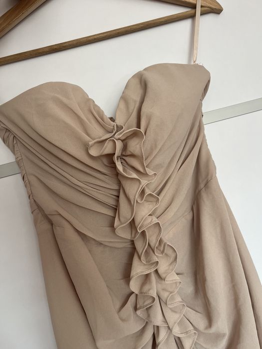 Beżowa elegancka sukienka 36 H&M