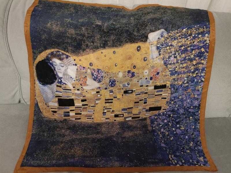 Шовкова хустка з принтом картини Густава Клімта «Золота Aдель»