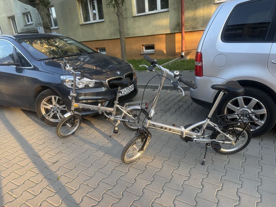 2 rowery 14 składaki 3 biegi aluminiowe