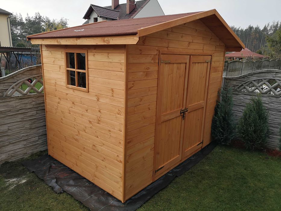 Domek narzędziowy 3 x 2m, podwójne drzwi z dachem prostym dwuspadowy