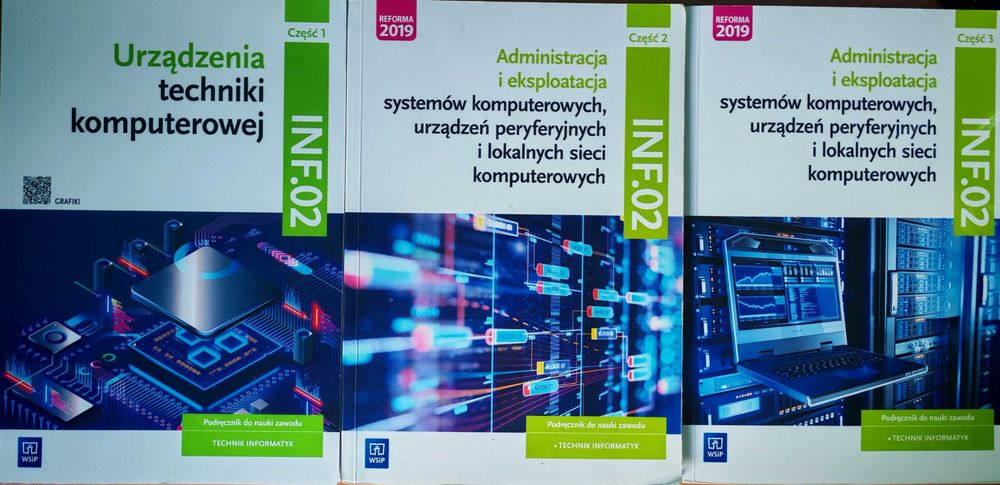 Trylogia podrecznikow dla technika informatyka na egzamin INF.02.