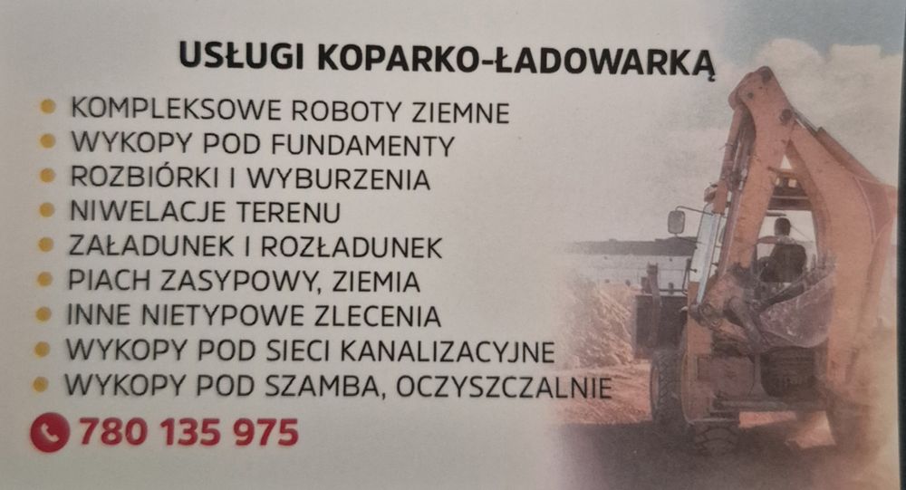 Usługi koparko-ładowarką