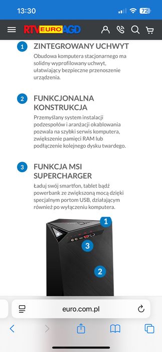 Komputer gamingowy stacjonarny MSI Infinite