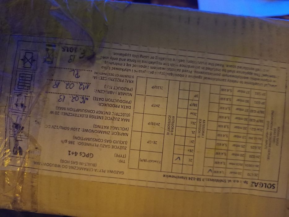 Płyta gazowa pod szkłem SOLGAZ Nowa Okazja G20