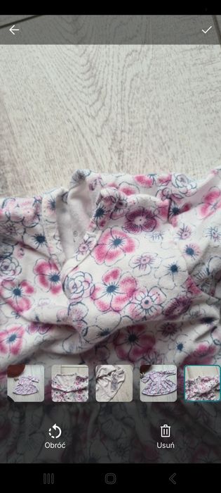 Sukienka w kwiatki Name it 56 biała różowe kwiaty długi