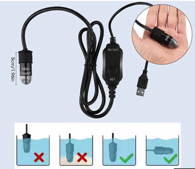 Обогреватель от USB для мини аквариумов