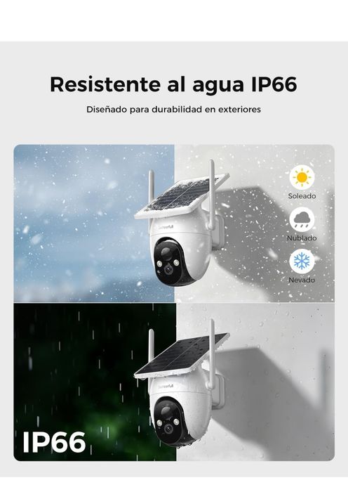 Câmara vigilância 360° PTZ WiFi exterior com painel solar, sem cabos