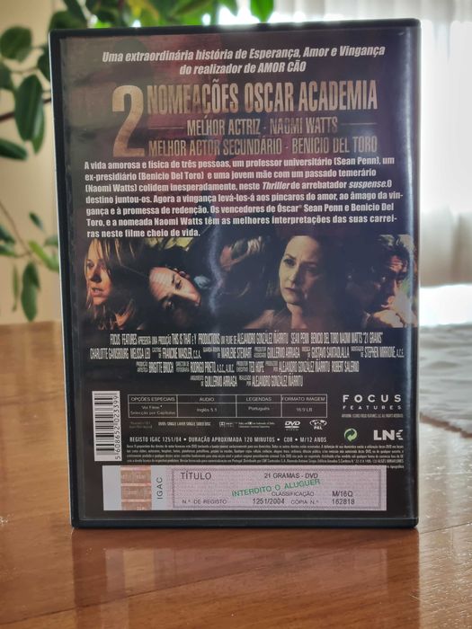 Vendo DVD Filme 21 GRAMAS (c/ Sean Penn, Naomi Watts e B. Del Toro) !