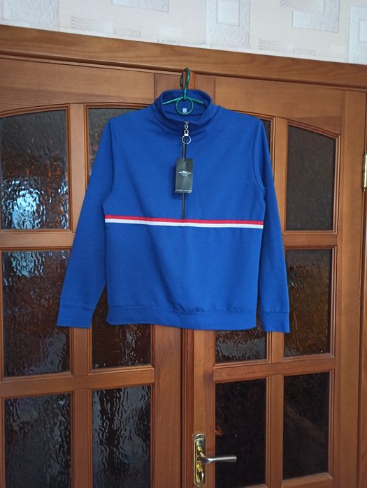 Толстовка 44 - 46 р спортивная кофта синяя мастерка худи