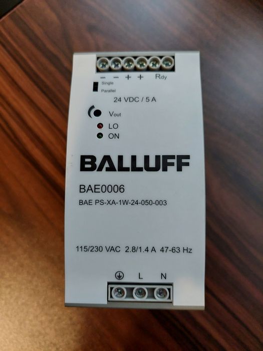 Zasilacz na szynę DIN BALLUFF 24V/5A BAE0006 jednofazowy