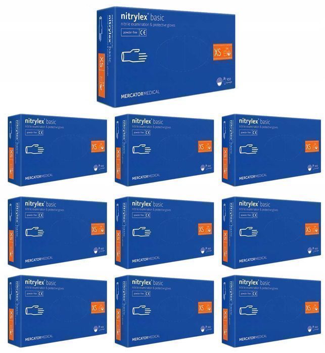 Rękawice Nitrylowe 100 Szt. Nitrylex Basic Dark Blue 6-Xs - 10 Kpl.