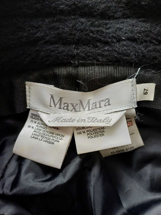 Max Mara czarny kapelusz alpaka wełna rozmiar 57