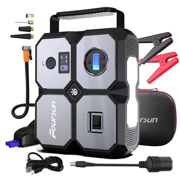Booster Para carro 26800mAh 4000a 4 em 1 com Compressor de Ar sem Fios