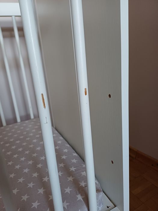 Łóżeczko z materacem, 120x60cm+gratis komplet kolderka z poduszką, odbiór osobisty