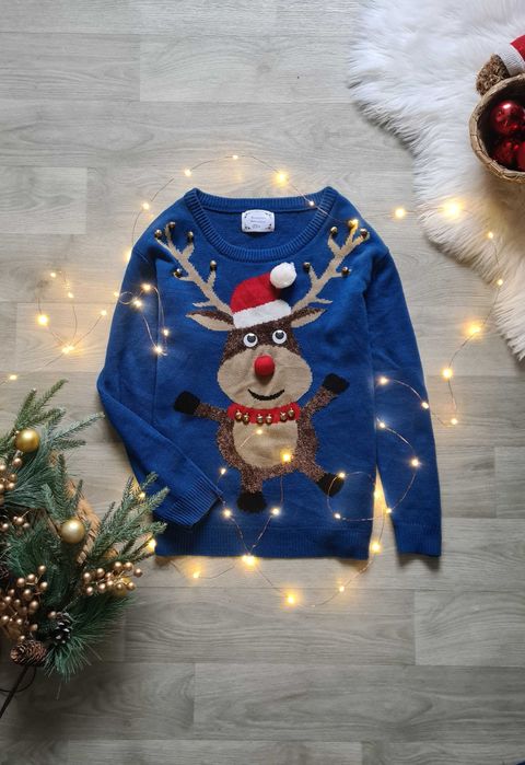 Новорічна кофта, M новогодний свитер,джемпер,реглан новорічний, олень