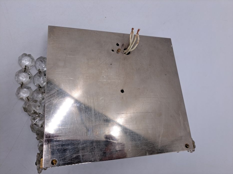 Kinkiet mosiężny szklany kryształowy chromowany srebrny z kryształkami