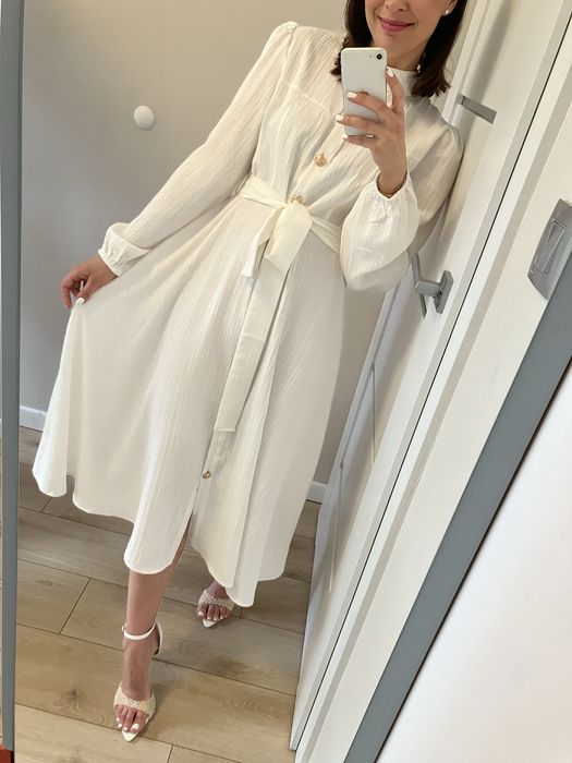 Cudna Biała Sukienka Ślubna