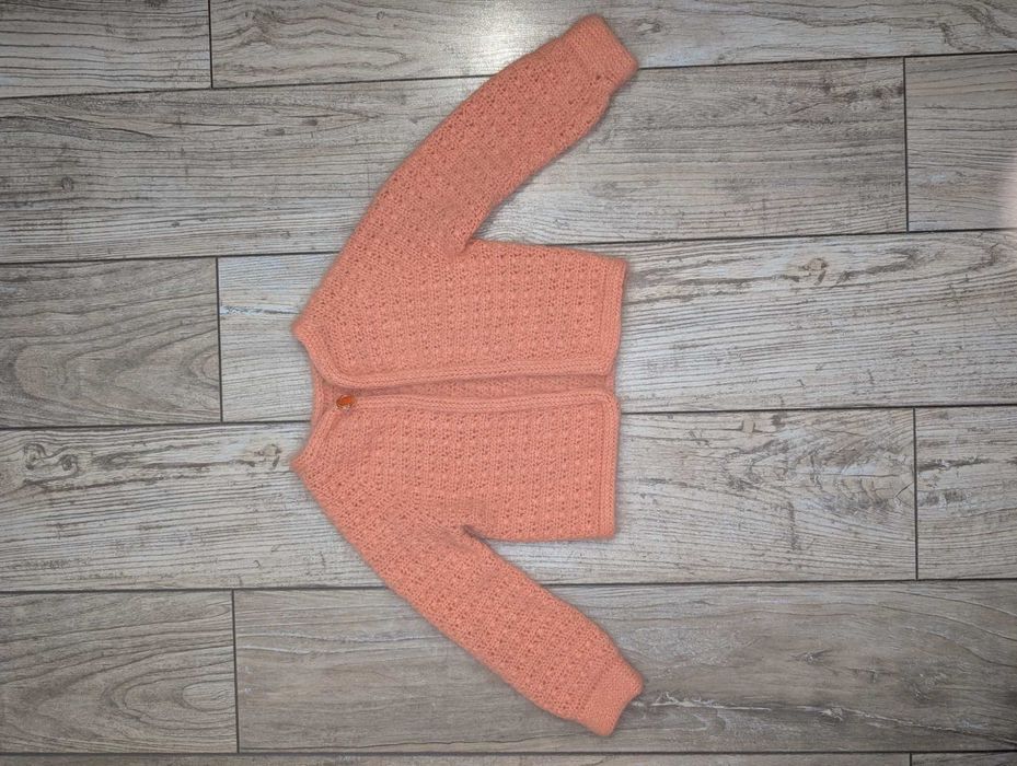Nowy sweter handmade dziewczynka wełna 104