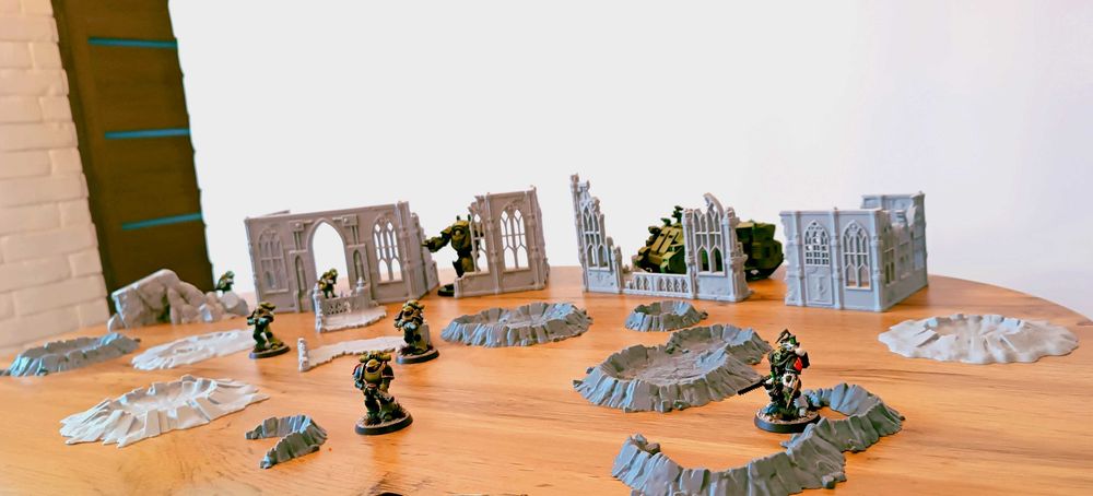 Kratery i ruiny do Gier bitewnych Warhammer 40k i inne(druk3d)
