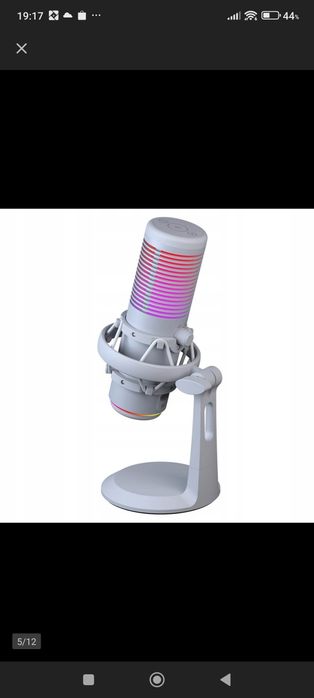 Mikrofon Rampage Bemol, gamingowy/do podcastów RGB USB-C biały