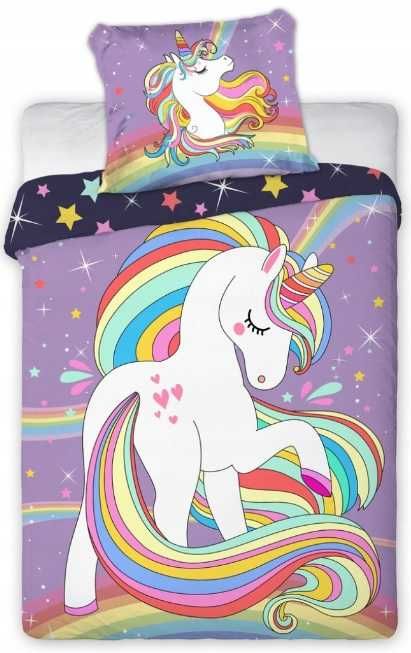 Pościel bawełniana do łóżeczka 100x135 cm PRZYTULAKI JEDNOROŻEC