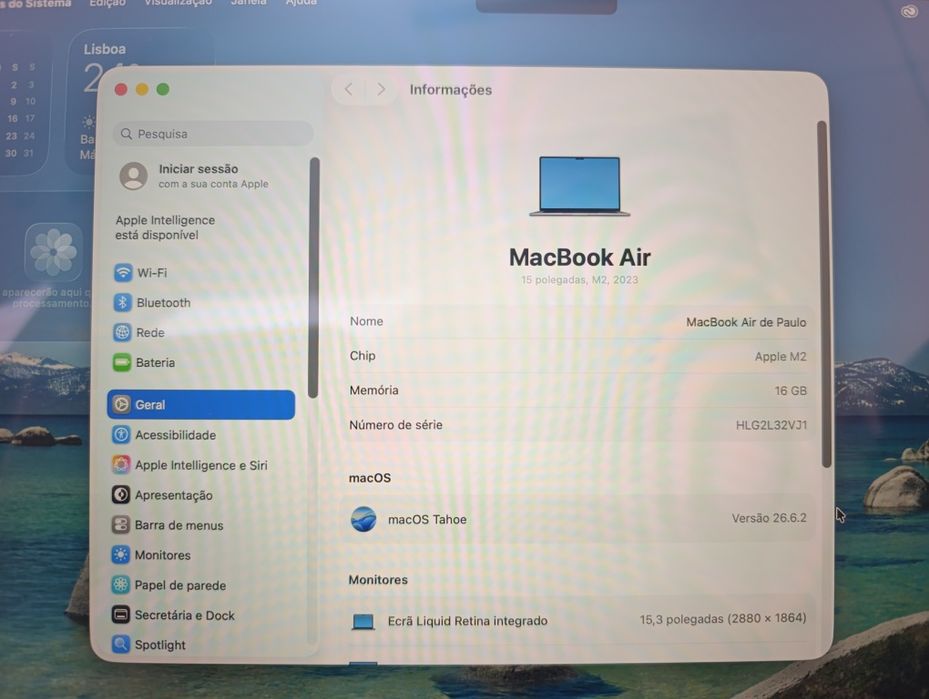 Troco Macbook air m2 15 polegadas
