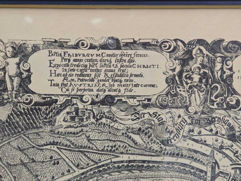 miedzioryt Duza 59,5cmx 100cm Mapa miasta Freiburg z 1589r G.Sickinger