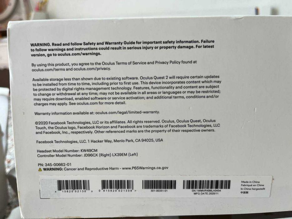 OCULUS QUEST 2(256GB)+кабель USB3.0