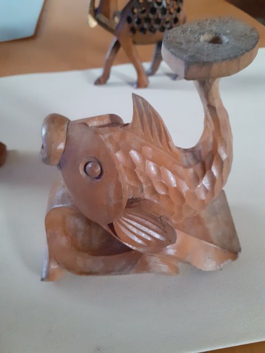 Cztery sliczne figurki drewniane ,moze kogos zainteresuje tylko w calosci  polecam