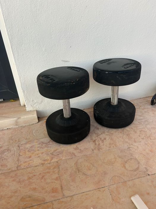Halteres ginásio 2 pesos diferentes 17.5kg e 22.5kg