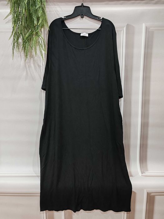 Czarna wygodna sukienka ciążowa midi Bump&up roz 54/56 wiskoza/elastan