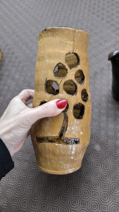 Lote de pecas decorativas feitas à mão em barro - olaria