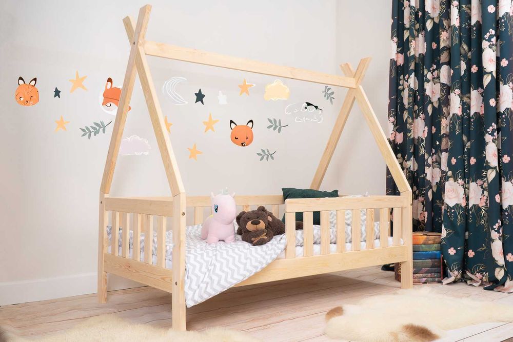 Łóżko dziecięce z barierkami Tipi 140x70,160x80,180x90