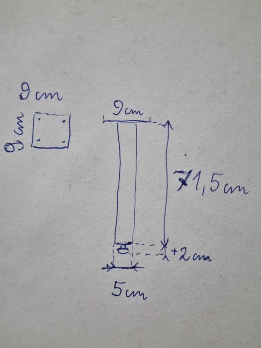 nogi do stołu biurka, satynowe kwadrat