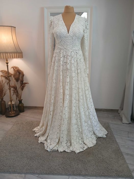 Koronkowa suknia ślubna, plus size, nowa.