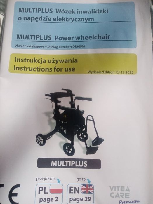 Nowy wózek inwalidzki elektryczny