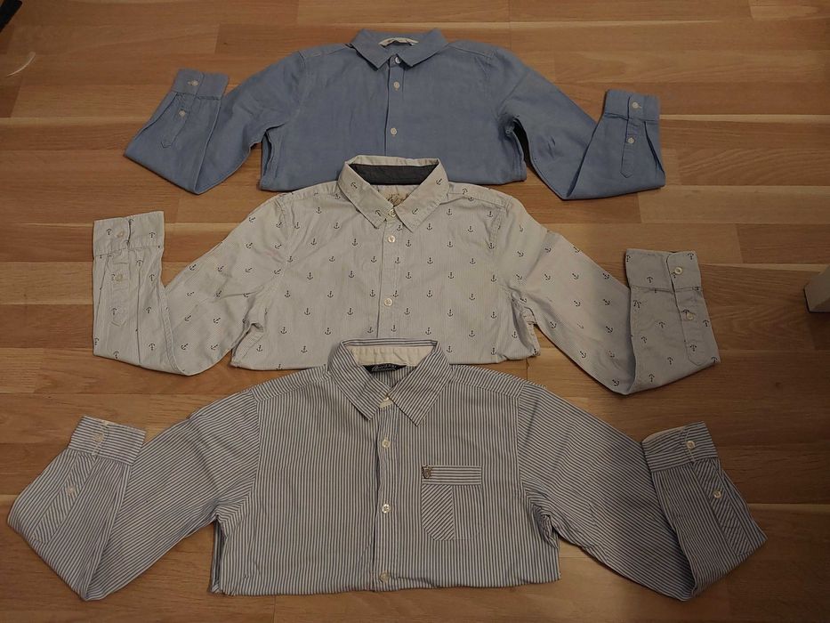 Koszula elegancka H&M, GUESS KALIFORNIA rozm. 140 cm. 3 szt.