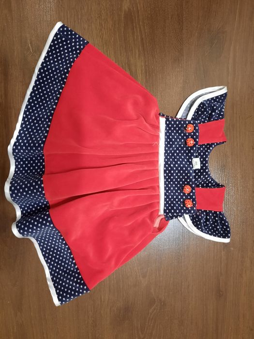 Sukienka 86 czerwona z biedronkami