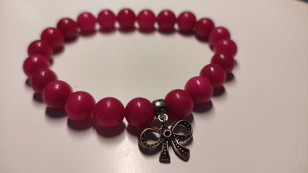 Bransoletka fuksja agat kamień