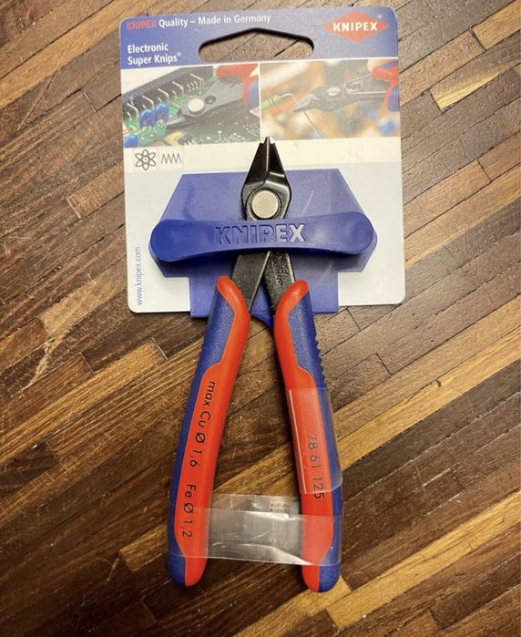 KNIPEX 7861125 precyzyjne szczypce do cięcia elektronik 62 HRC 0,2 - 1.6 mm Cu Fe Super Knips