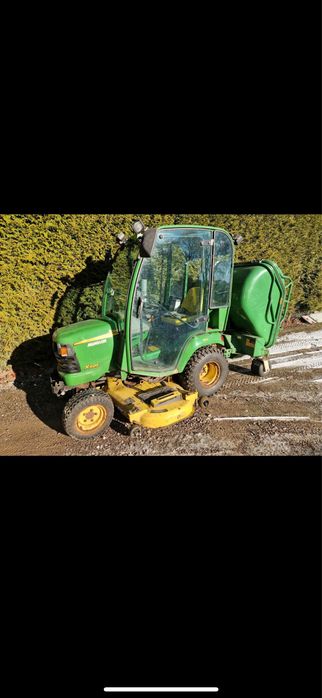 Traktor komunalny John Deere X595 Hydro,kosiarka,kosz trawe,plug,solar