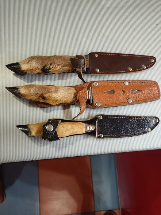 Коллекция нож в кожаном чехле козья ножка ГДР