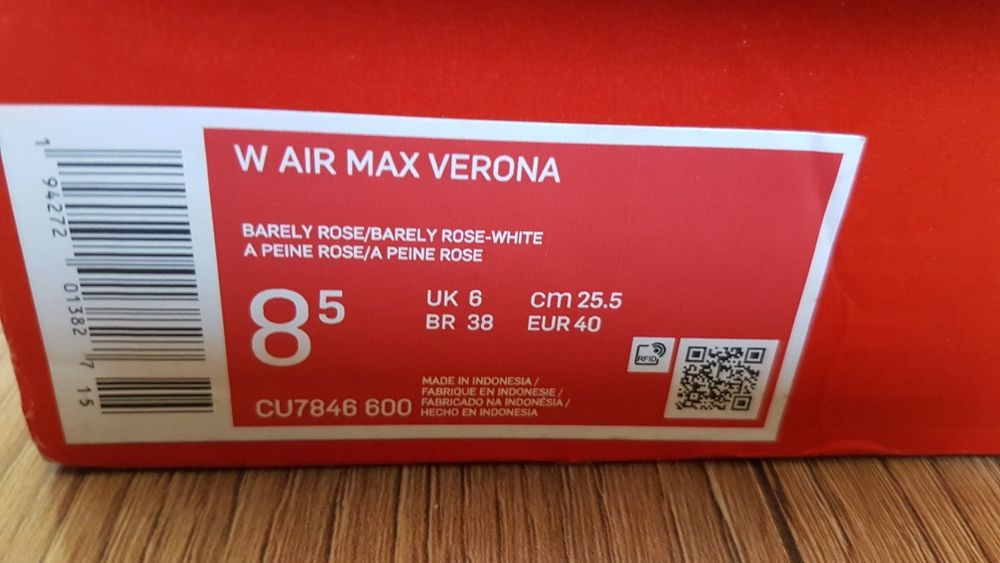 Buty Nike Air Max Verona Barely Rose rozmiar 40 okazja Sneakers