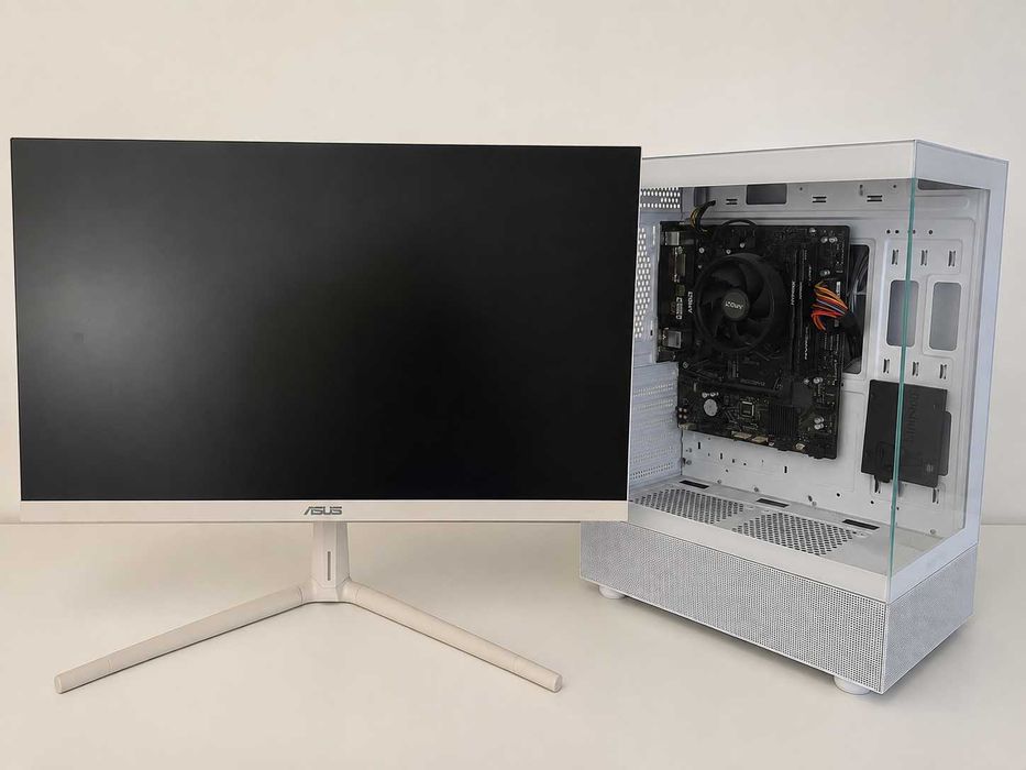 PC AMD Ryzen 5 4600G + Monitor Asus 23,8" | 16GB RAM | SSD | Gabinete Vidro Temperado