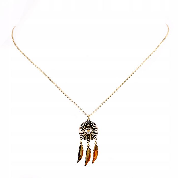 Łańcuszek Celebrytka Łapacz Snów Cyrkonie Stal